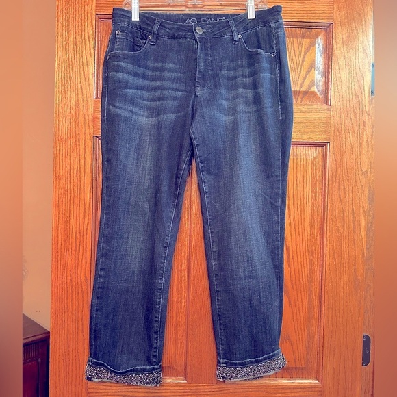 Jag Silver beaded cuff crop jeans - Picture 1 of 6